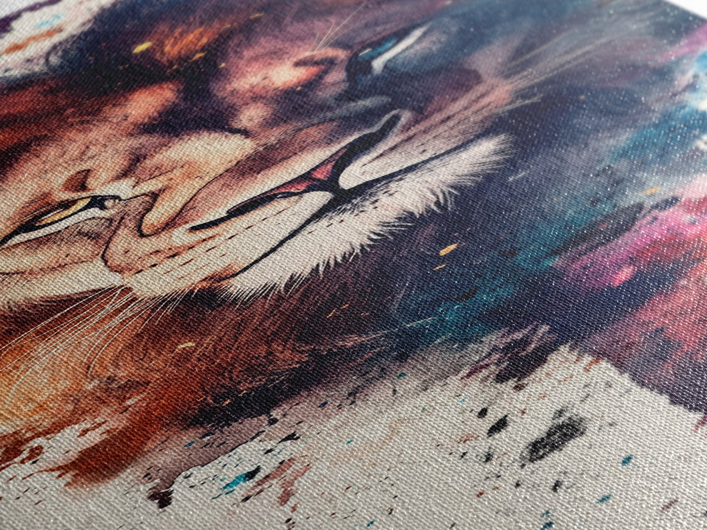 Canvas Print Lion Wall Art African Art Whimsical Style Long Narrow Wall Art Guest Room Decor Safari Animal Painting Christmas Gift