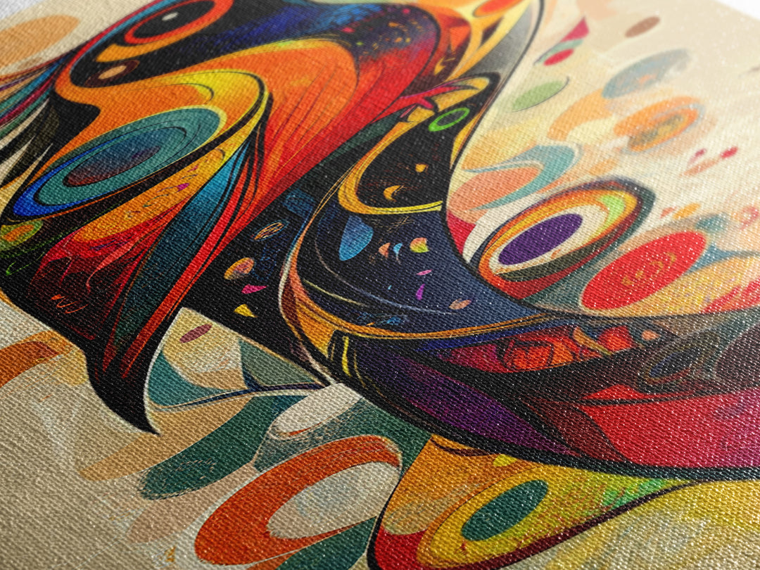 Bold Bird Design Framed Canvas Print Vibrant Peacock Wall Art Modern Whimsical Art Living Room Accent Bird Lover Gift Idea