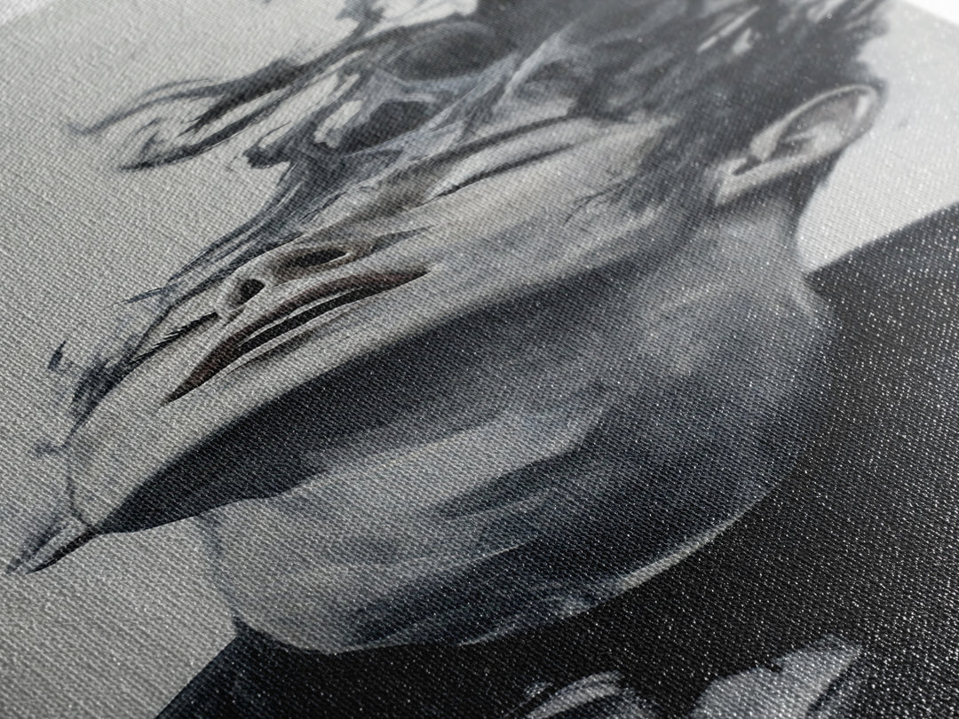 Dark Smoke Wall Art Framed Canvas Print Gothic Fantasy Decor Moody Painting Vertical Art Gift Idea Gothic Art Print