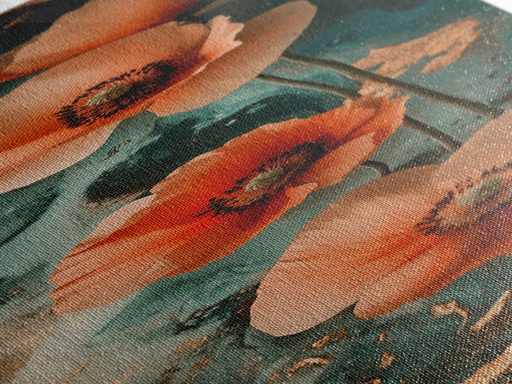 California Poppy Floral Framed Canvas Print | Wildflower Botanical Prints | Rustic Wall Art | Vertical Wall Art | Gift Idea Her