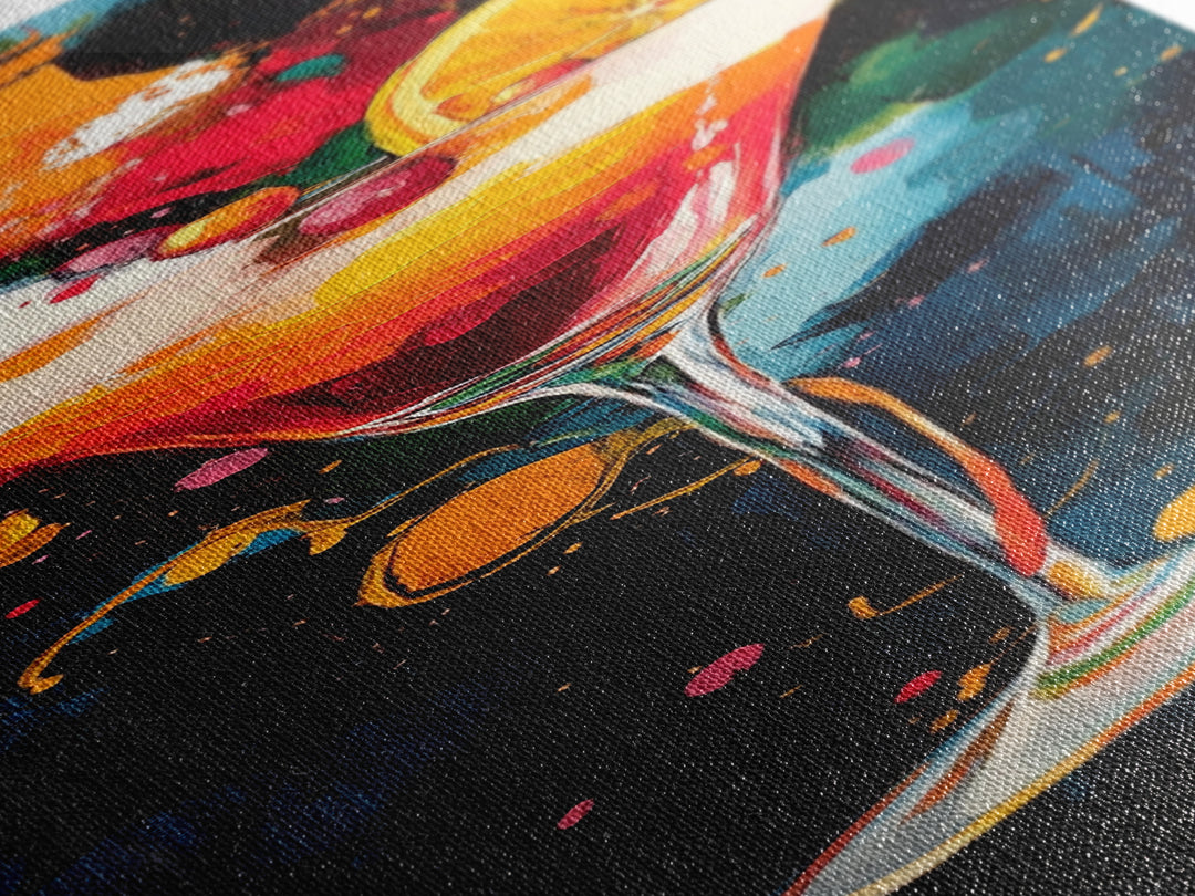 Abstract Martini Art Framed Canvas Print | Espresso Martini Wall Art | Cocktail Art | Kitchen Decor | Whimsical Art | Vertical Wall Art