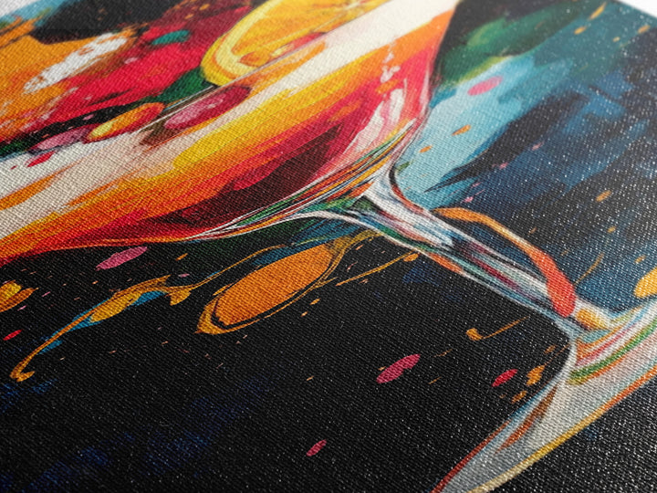 Abstract Martini Art Framed Canvas Print | Espresso Martini Wall Art | Cocktail Art | Kitchen Decor | Whimsical Art | Vertical Wall Art