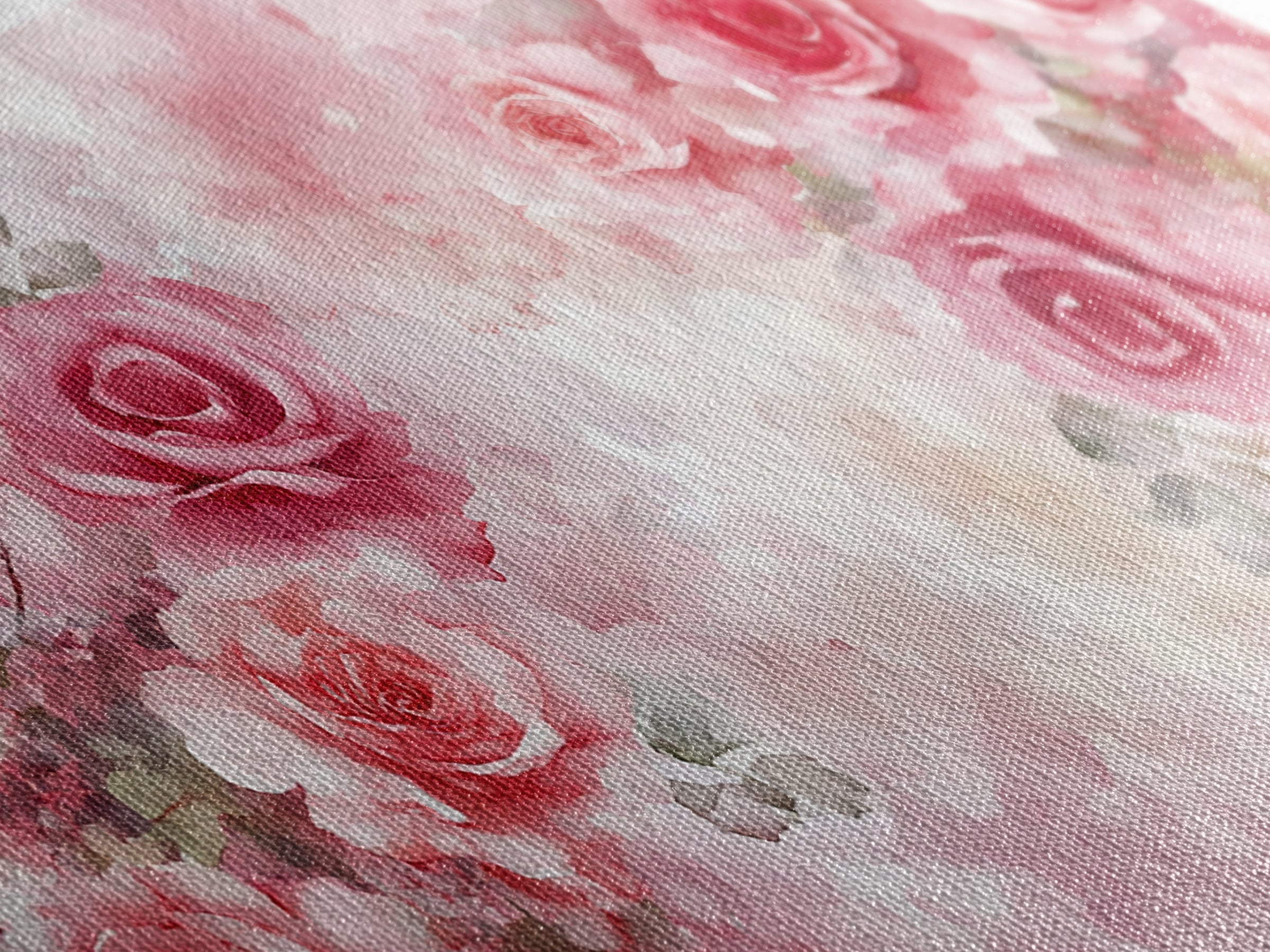 Romantic Rose Painting Framed Canvas Print Featuring Rose Painting and Pink Wall Art Botanical Prints Rustic Art Living Room Decor