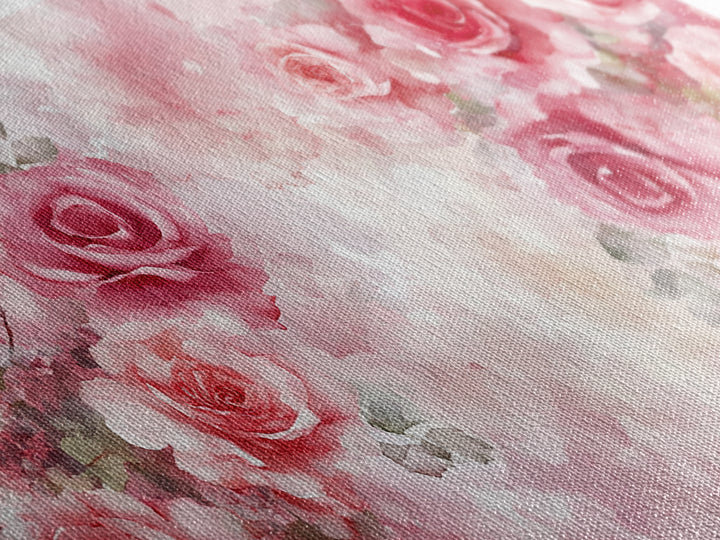 Romantic Rose Painting Framed Canvas Print Featuring Rose Painting and Pink Wall Art Botanical Prints Rustic Art Living Room Decor