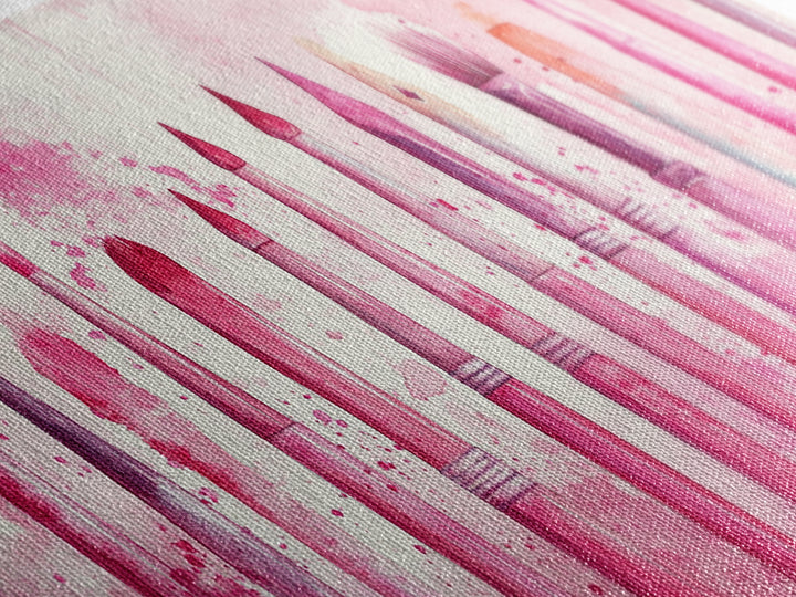 Artistic Brushes Canvas Print Pink Abstract Art Tools Studio Decor Light Pink Wall Art Boho Minimalist Wabi Sabi Artist Gift Idea