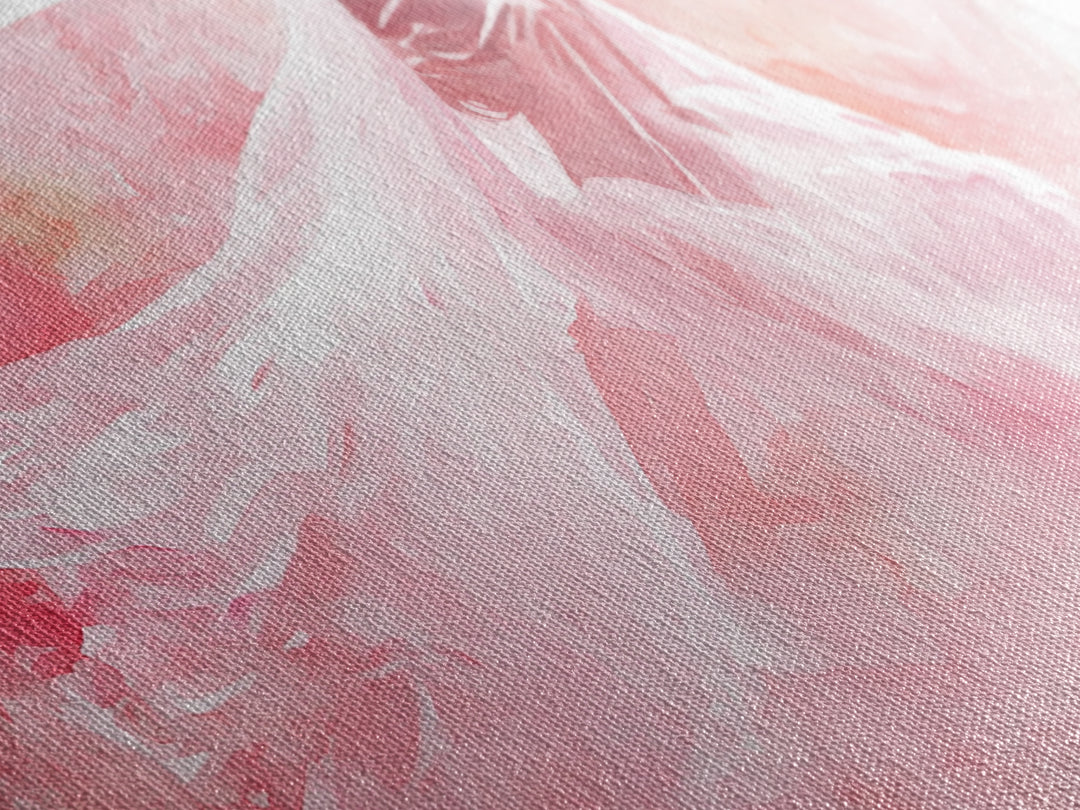 Delicate Veiled Woman Canvas Print Light Pink Wall Art Feminine Minimalist Art Bedroom Decor Above Bed Boho Art Gift Idea