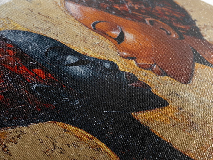 Bold African Women Framed Canvas Print, Afrocentric Art Wall Decor, Moody Bedroom Art, Unique Living Room Art Gift Idea