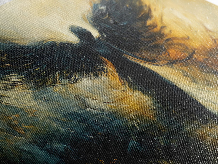 Dark Angel Framed Canvas Print with Moody Art and Dark Angels Wall Art Perfect Gothic Bedroom or Living Room Statement Piece