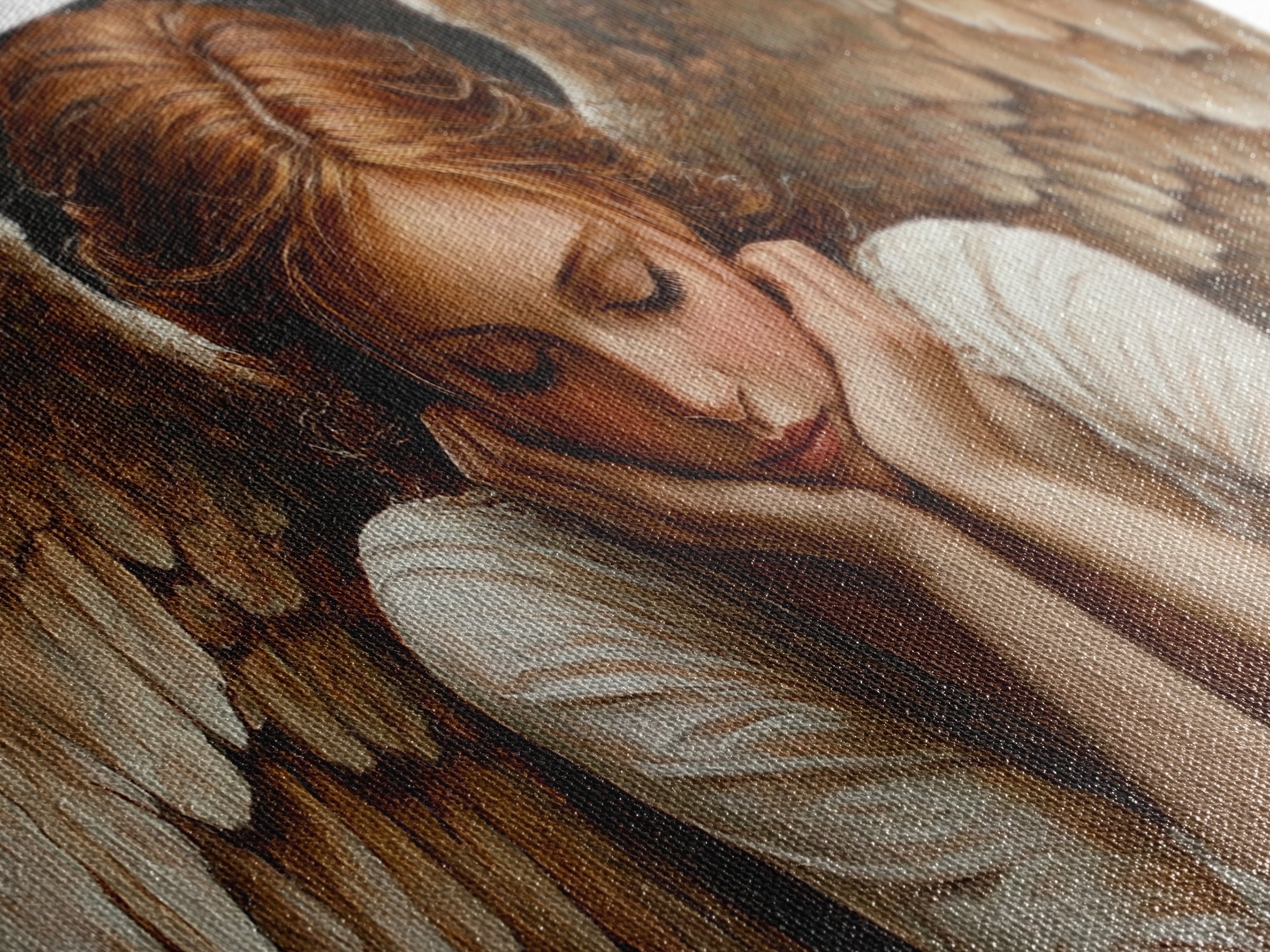 Angelic Beauty Portrait Framed Canvas Print Featuring Angel Art Prints and Moody Art Ideal Bedroom Wall Art or Guest Room Art