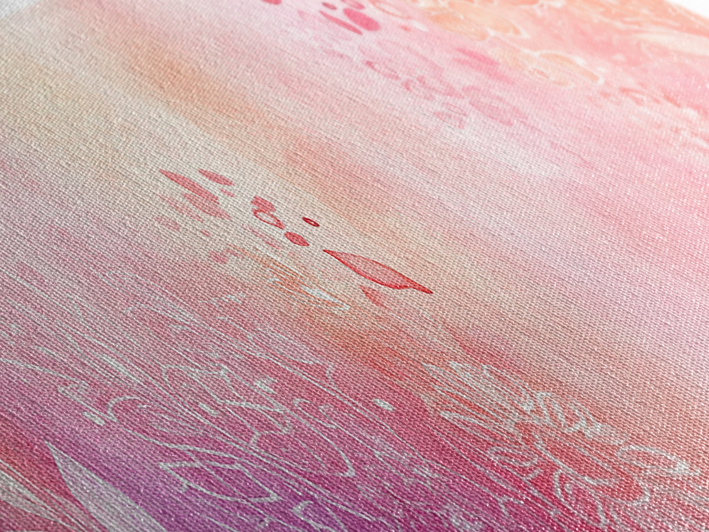 Botanical Prints Canvas Print Featuring Pink Abstract Floral Artwork, Living Room Wall Art in Pastel Hues, Light Pink Decor