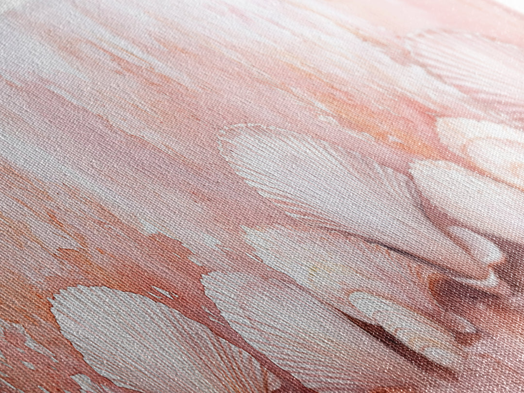 Coastal Shell Art Canvas Print Featuring Light Pink and Orange Pastel Hues, Beach House Decor, Nautical Wall Art for Living Room