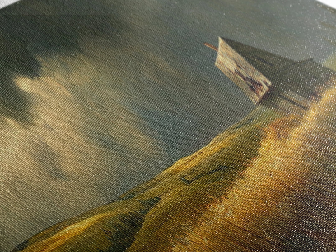 Abandoned Farmhouse Framed Canvas Print Rustic Landscape Art Smoky Mountain Painting Extra Wide Living Room Wall Autumn Decor