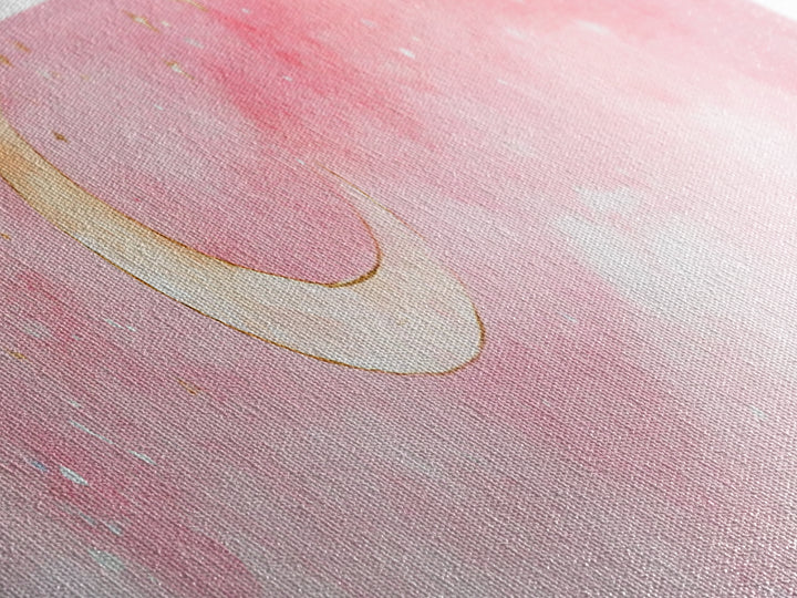 Crescent Moon Canvas Print Light Pink Wall Art Whimsical Night Sky Decor Bedroom Artwork Minimalist Boho Dreamy Gift Idea