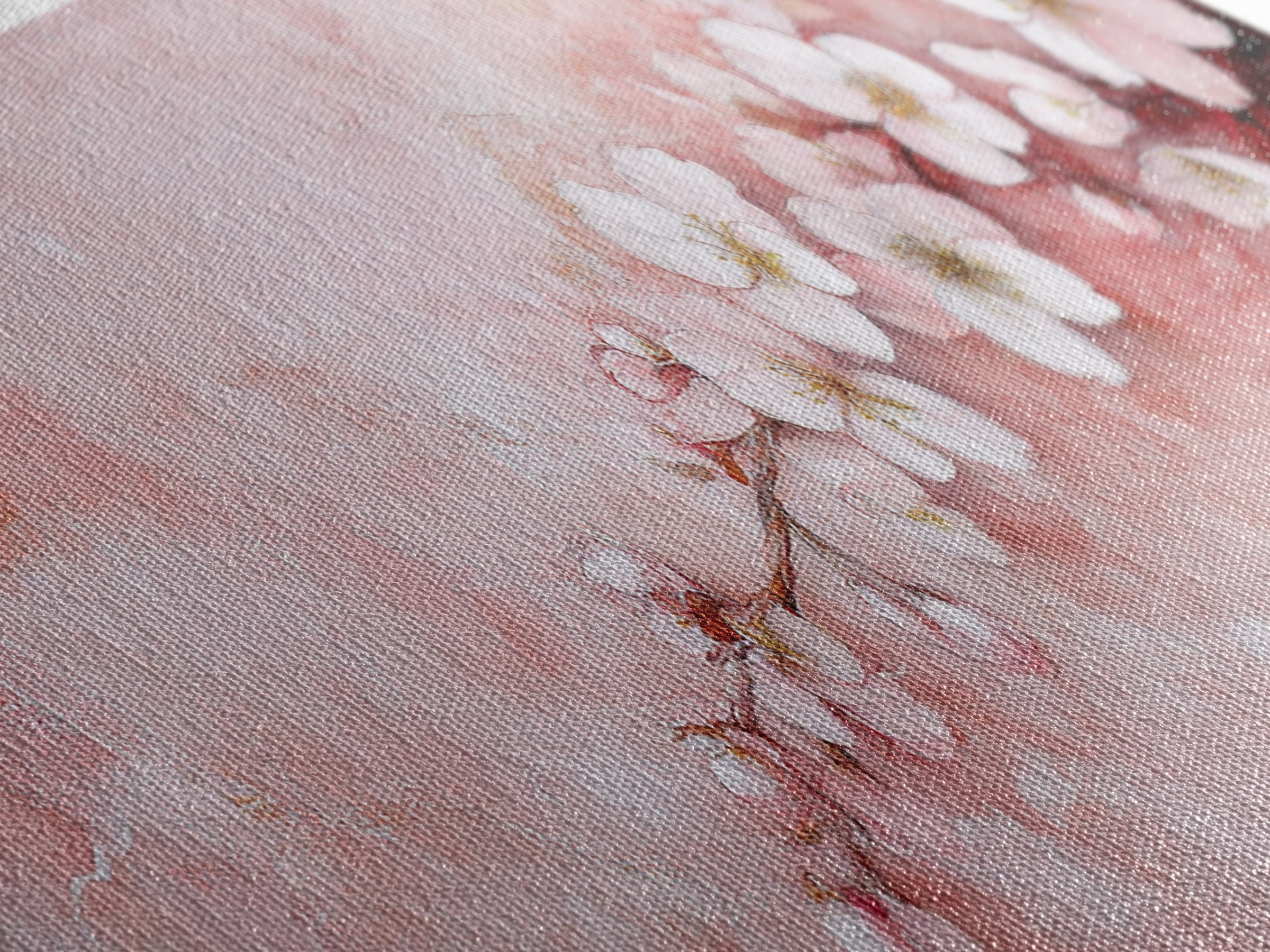 Cherry Blossom Branch Canvas Print, Light Pink Wall Art, Botanical Art, Bedroom Decor, Spring Floral Art, Rustic Wall Art