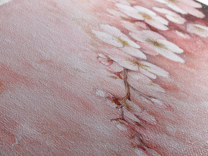 Cherry Blossom Branch Canvas Print, Light Pink Wall Art, Botanical Art, Bedroom Decor, Spring Floral Art, Rustic Wall Art