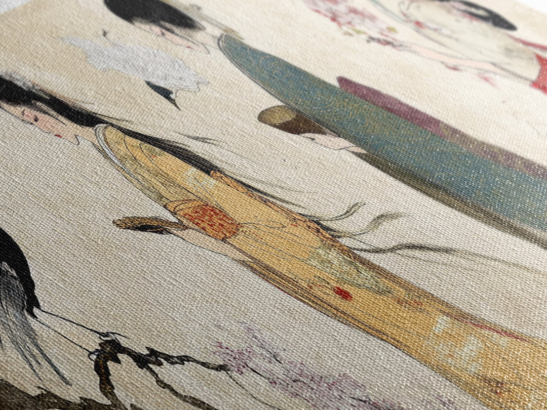 Cherry Blossom Canvas Print Chinoiserie Wall Art Japanese Minimalist Art Botanical Prints Rustic Artwork Guest Room Decor