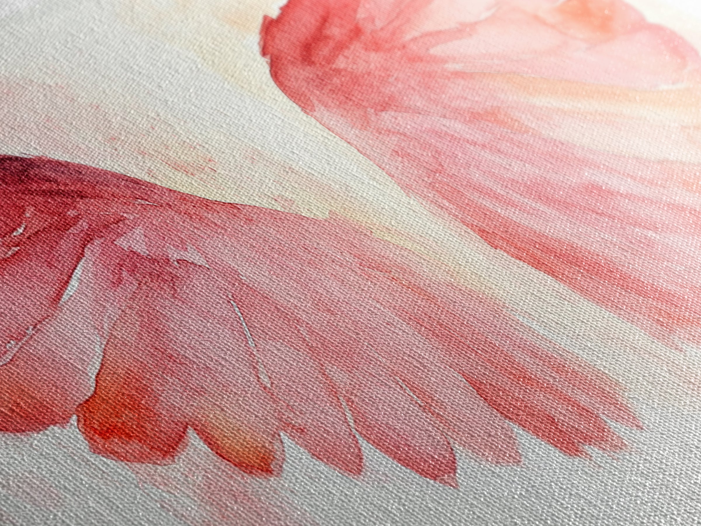 Angel Wings Canvas Print, Pink Abstract Art with Light Tones, Whimsical Zen Wall Art for Bedroom, Gift Idea for Spirituality Lovers