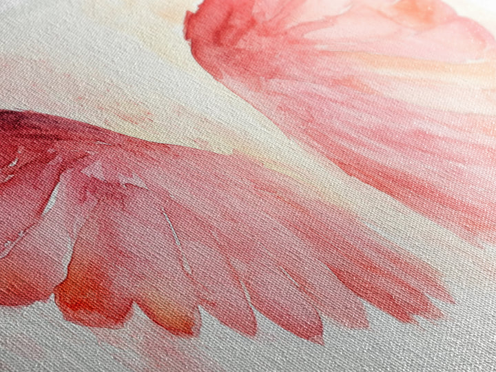 Angel Wings Canvas Print, Pink Abstract Art with Light Tones, Whimsical Zen Wall Art for Bedroom, Gift Idea for Spirituality Lovers