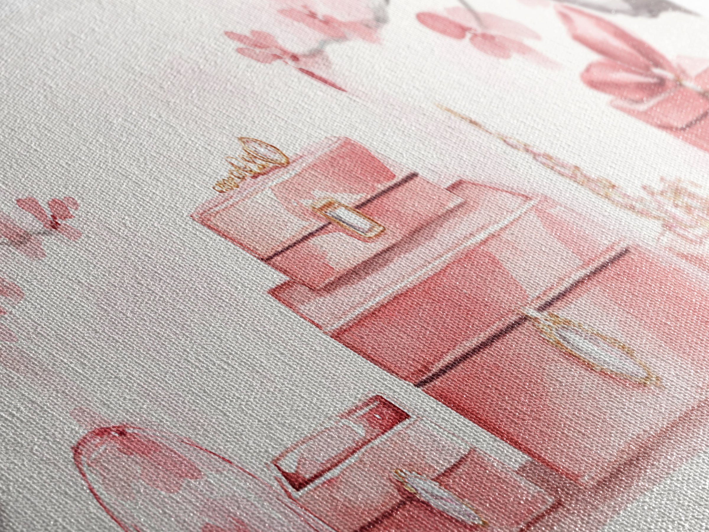 Cherry Blossom Canvas Print, Botanical Framed Canvas Art, Light Pink Wall Art, Bedroom or Guest Room Art, Feminine Nature-Inspired Decor