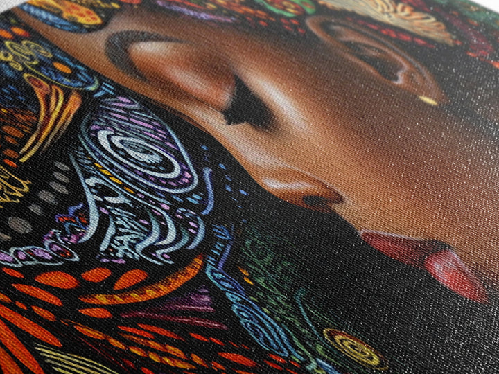 Afrocentric Framed Canvas Print Vibrant Tribal Art Decor Living Room Art Original Painting Gift Idea Bedroom Wall Art