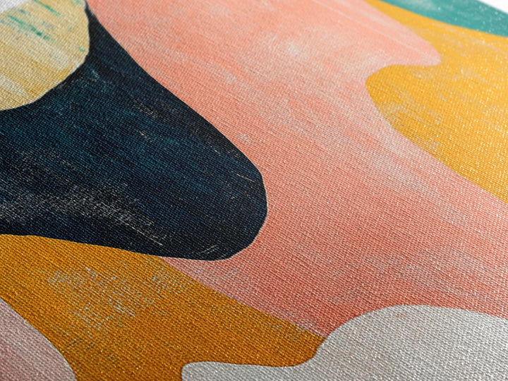 Coastal Abstract Framed Canvas Print Nautical Painting Coastal Landscape Artwork Seascape Wall Art Living Room Ocean Horizontal Decor