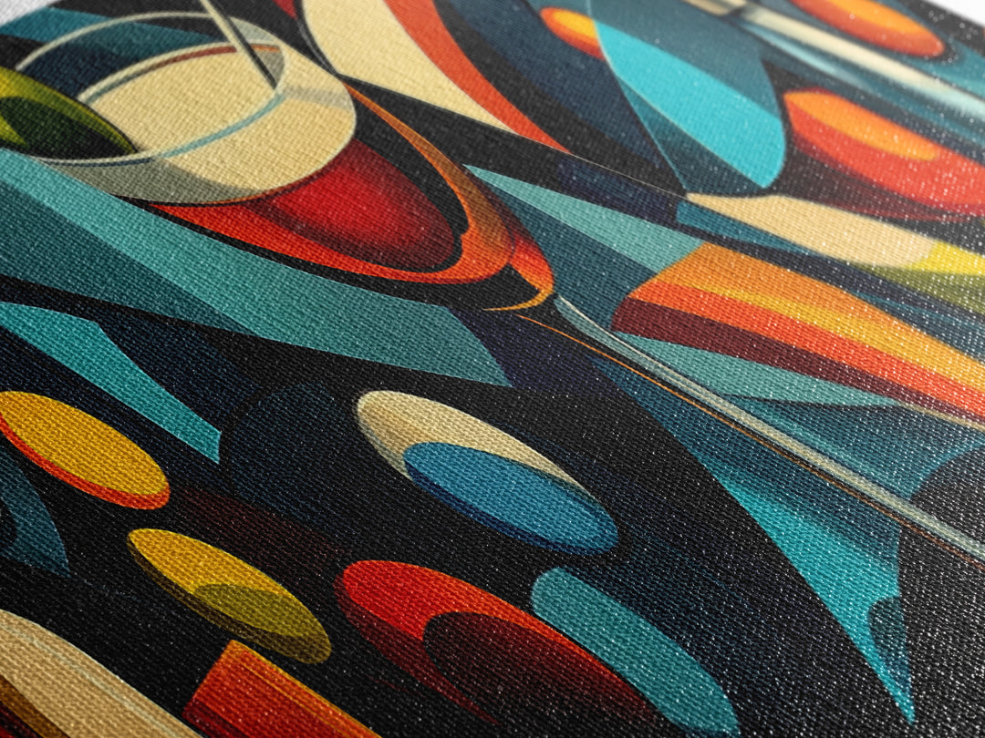 Abstract Martini Framed Canvas Print Espresso Martini Wall Art Modern Cocktail Art Kitchen Bar Decor Bold Geometric Wall Artwork