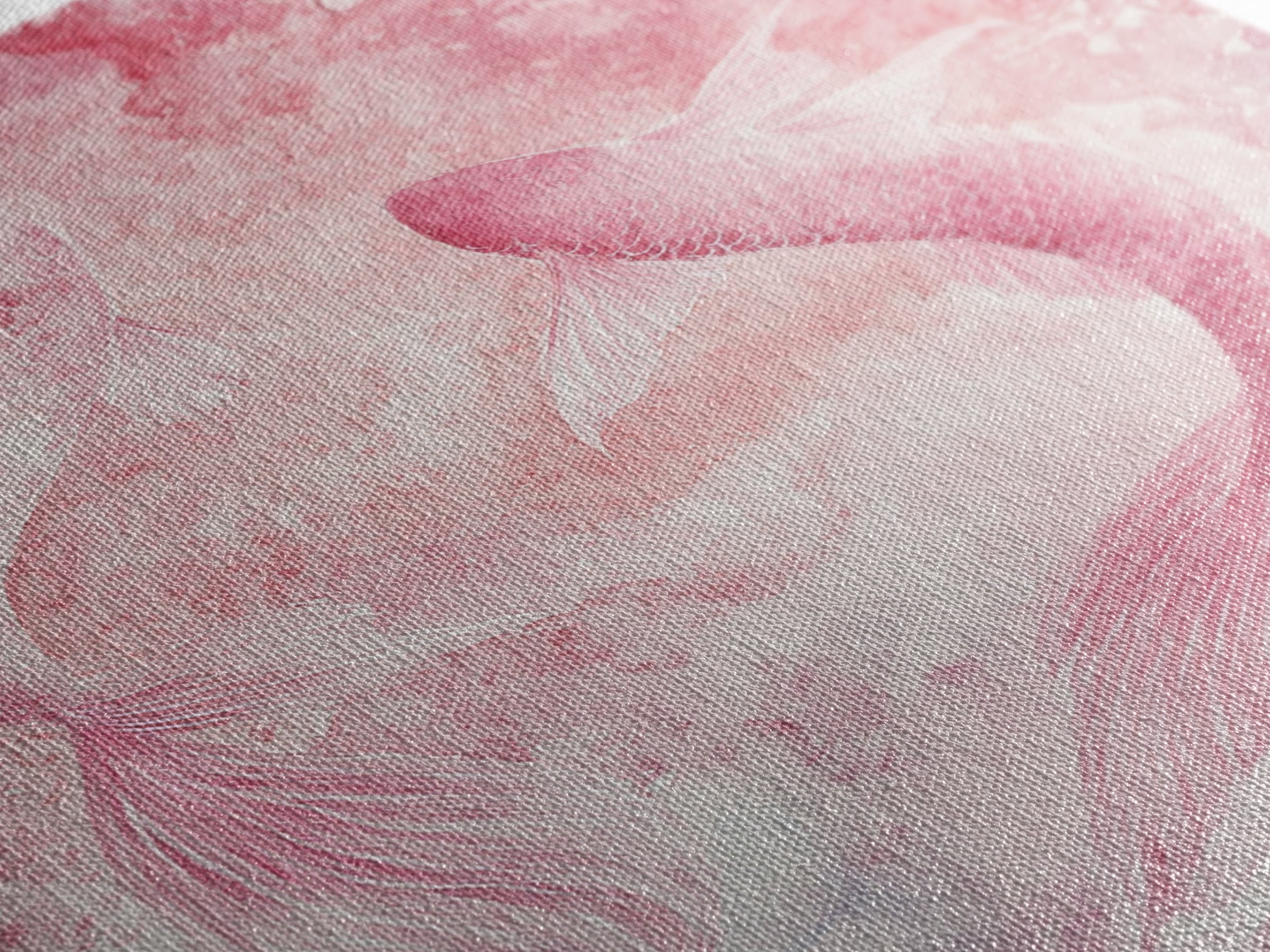 Canvas Print Koi Fish Painting Pink Abstract Art Zen Wall Art Minimalist Artwork Living Room Decor Gift Idea Bedroom Wall Art