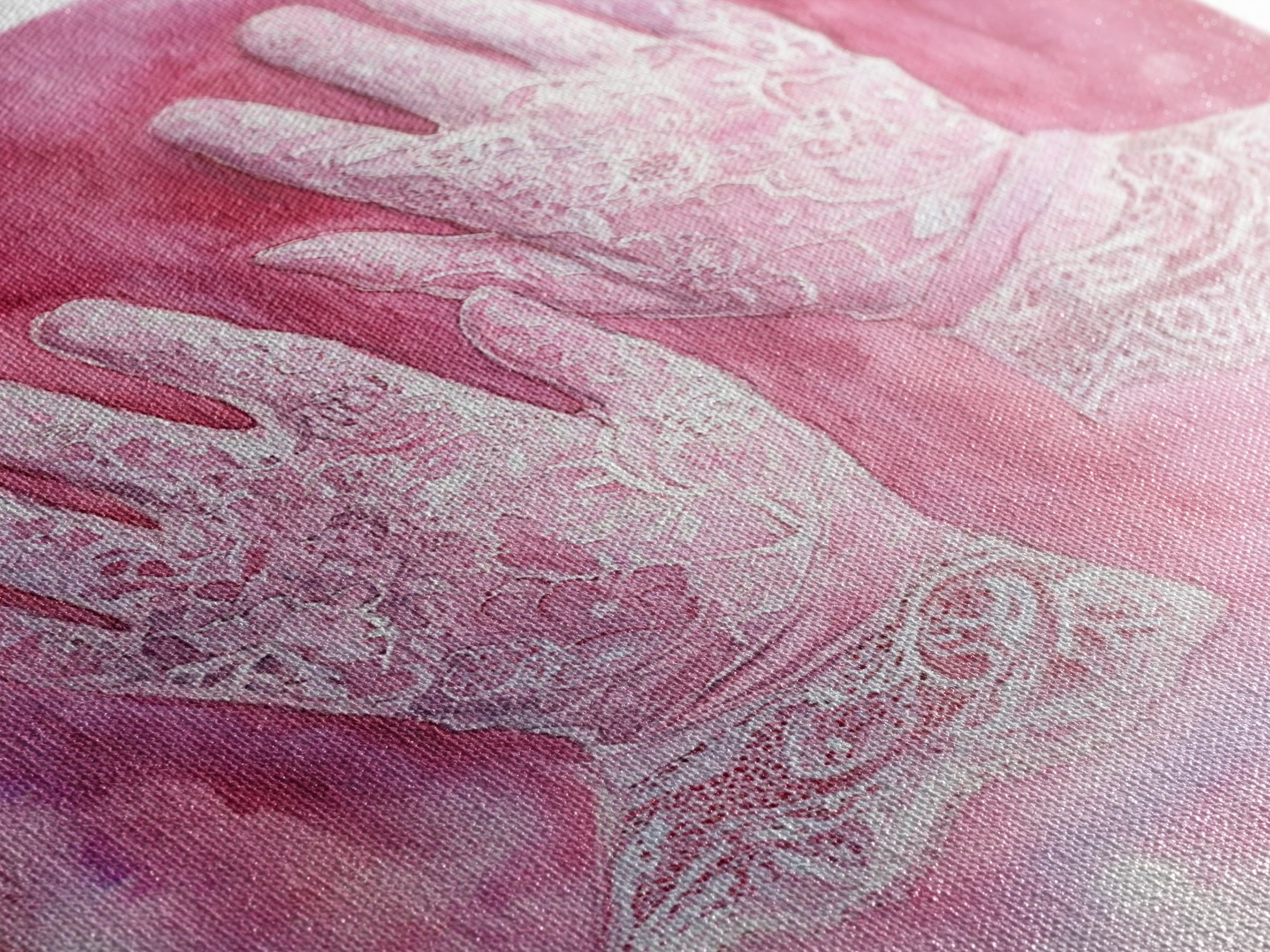 Light Pink Wall Art Canvas Print, Delicate Lace Gloves Illustration, Victorian-Inspired Art, Rustic Decor Bedroom Guest Room Gift