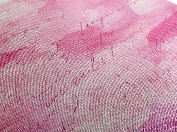 Calligraphy Pink Abstract Framed Canvas Print, Light Pink Wall Art, Romantic Handwriting Aesthetic, Minimalist Art Bedroom or Office Decor