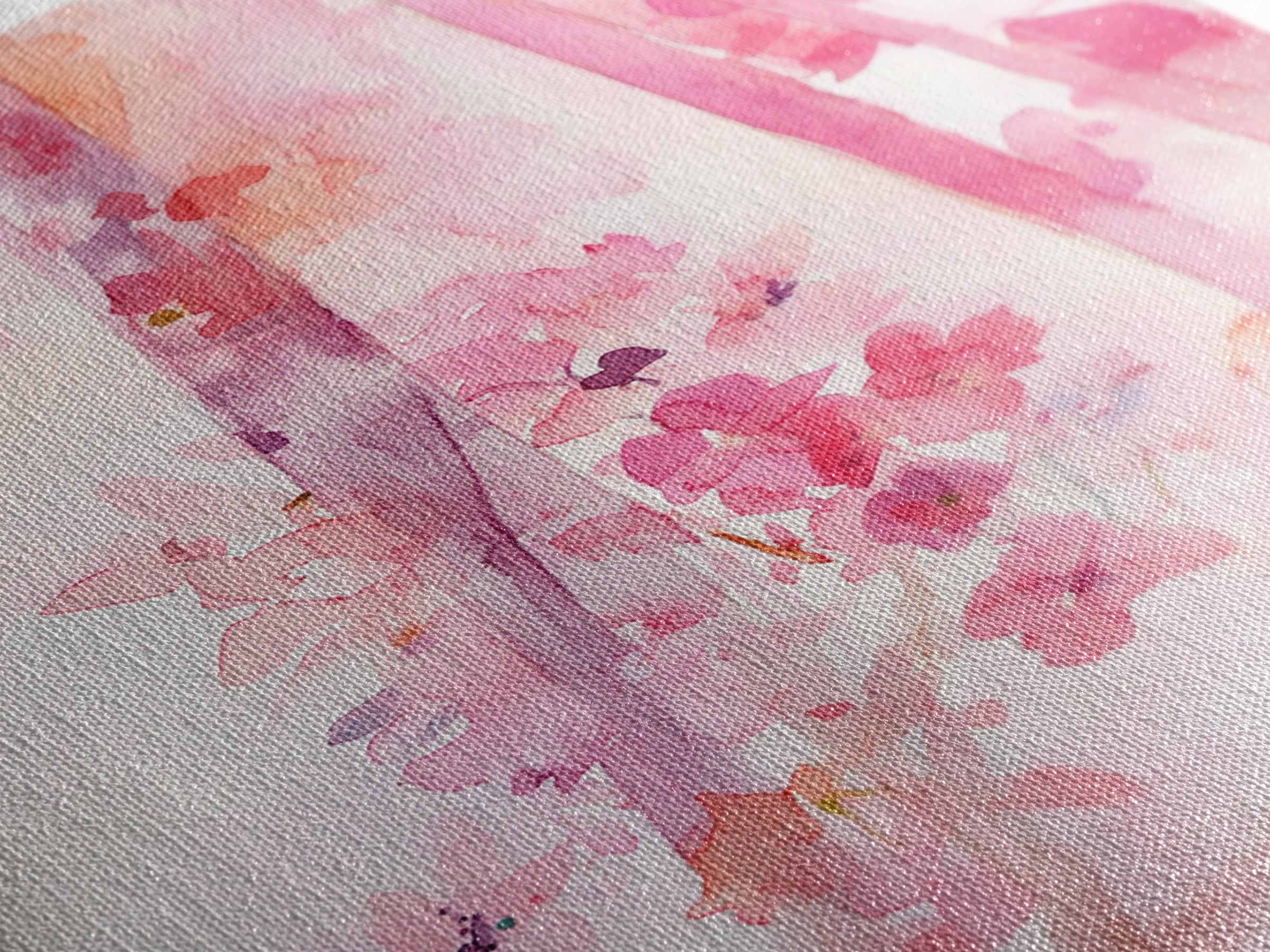 Pink Petals Canvas Print Abstract Floral Art Light Pink Dorm Wall Art Whimsical Art Minimalist Rustic Farmhouse Bedroom Decor Gift