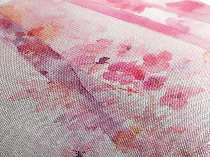 Pink Petals Canvas Print Abstract Floral Art Light Pink Dorm Wall Art Whimsical Art Minimalist Rustic Farmhouse Bedroom Decor Gift