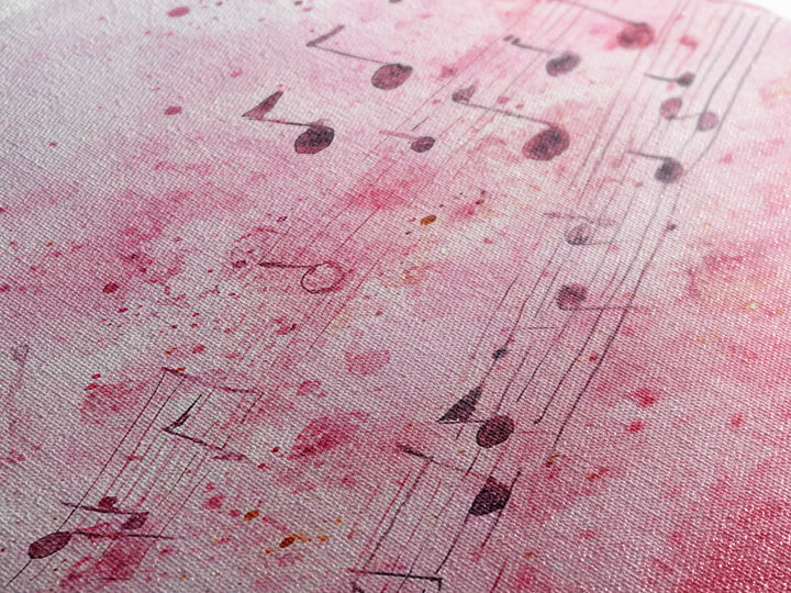 Pink Musical Notes Canvas Print, Whimsical Art, Music Lover Gift, Pink Wall Art for Dorm, Light Pink Wall Art, Artistic Decor, Living Room Art