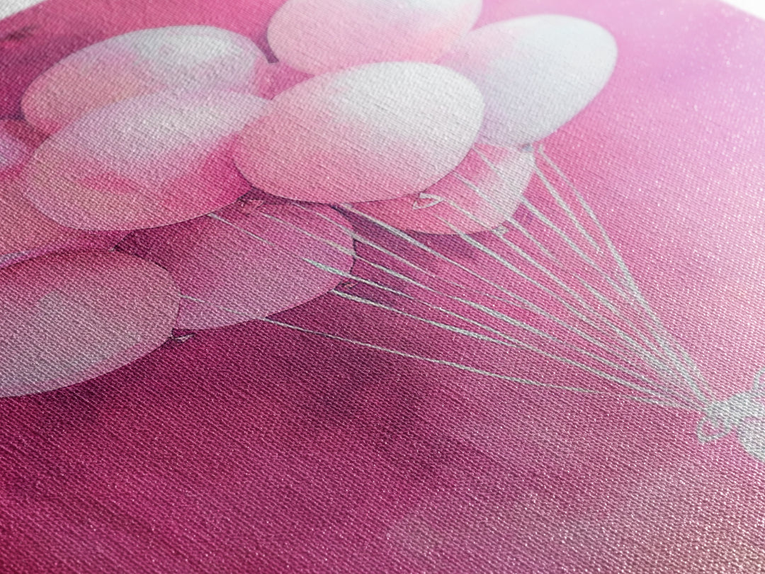 Pink Balloons Canvas Print, Whimsical Art, Pink Abstract Art, Party Wall Art, Light Pink Wall Art, Living Room Art, Artistic Decor, Gift Idea