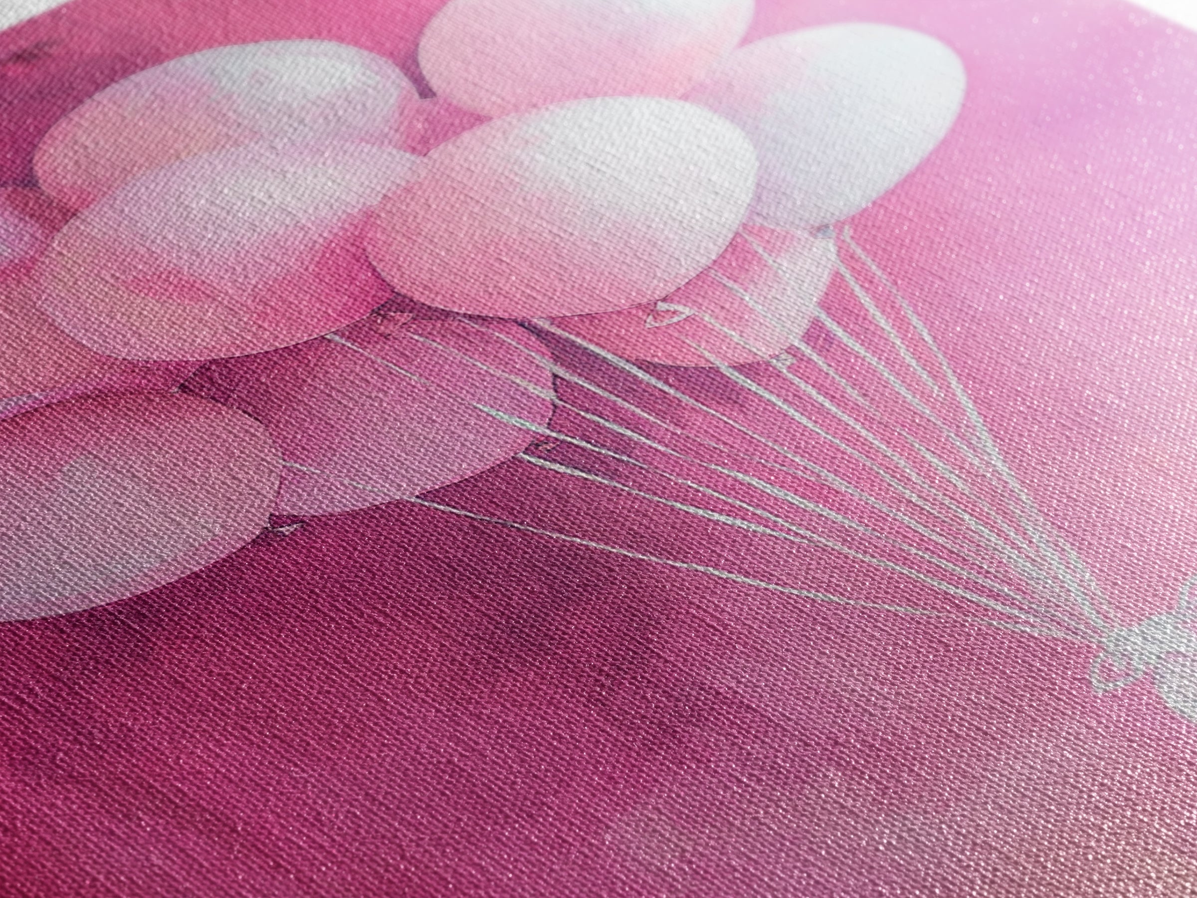 Pink Balloons Canvas Print, Whimsical Art, Pink Abstract Art, Party Wall Art, Light Pink Wall Art, Living Room Art, Artistic Decor, Gift Idea