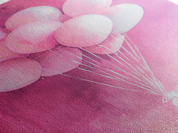 Pink Balloons Canvas Print, Whimsical Art, Pink Abstract Art, Party Wall Art, Light Pink Wall Art, Living Room Art, Artistic Decor, Gift Idea