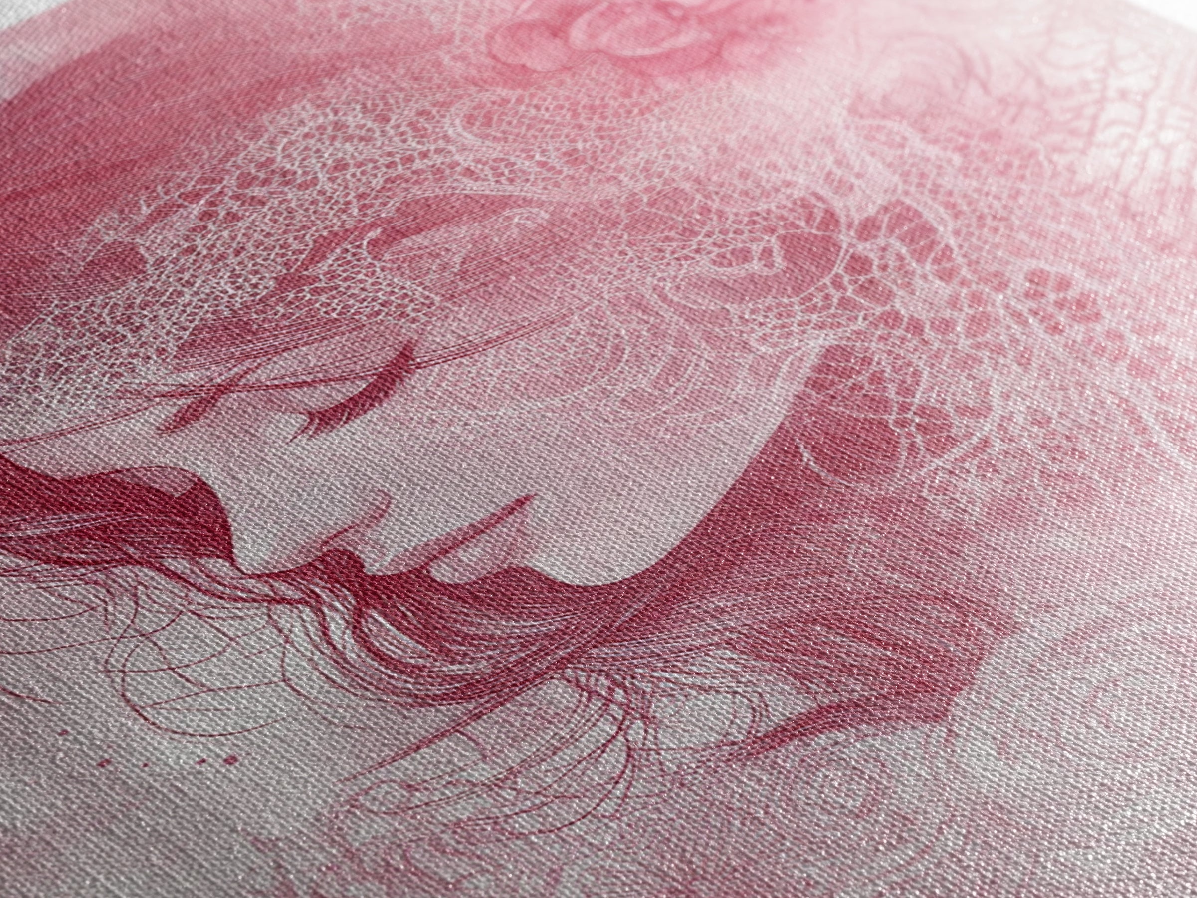 Romantic Portrait Framed Canvas Print Featuring Angels Wall Art Pink Abstract Art Elegant Bedroom Living Room Boho Aesthetic