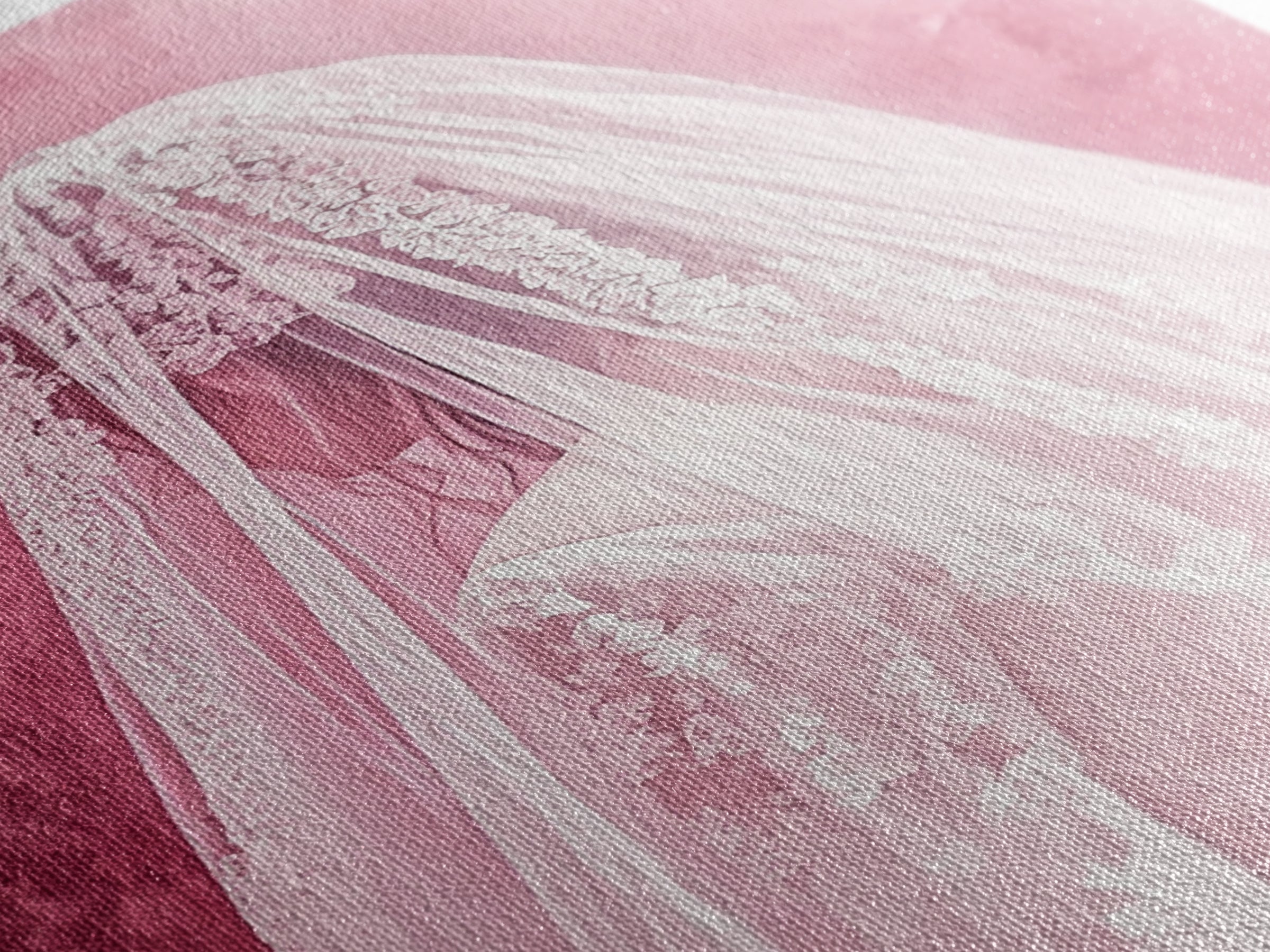 Bride Silhouette Canvas Print Angel Art Prints Pink Wall Art Bedroom Decor Romantic Artwork Wedding Gift Light Pink Art