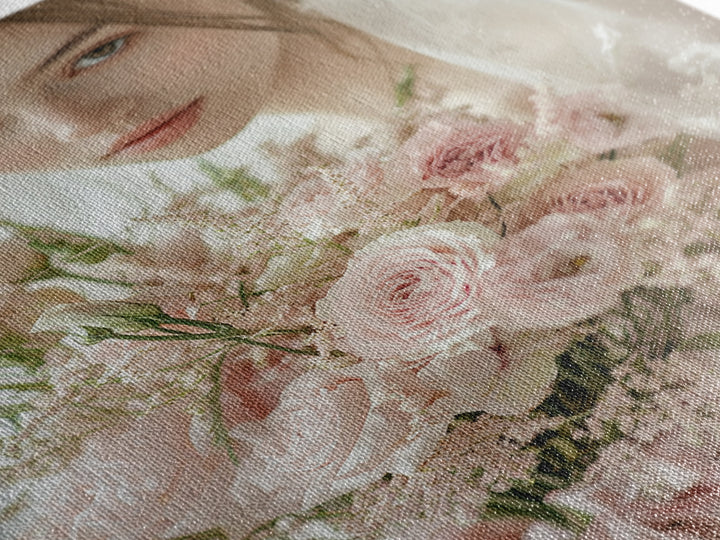 Blush Bride Art Framed Canvas Print Romantic Wedding Artwork Feminine Wall Art Pastel Bedroom Decor Unique Gift Idea Bridal Art