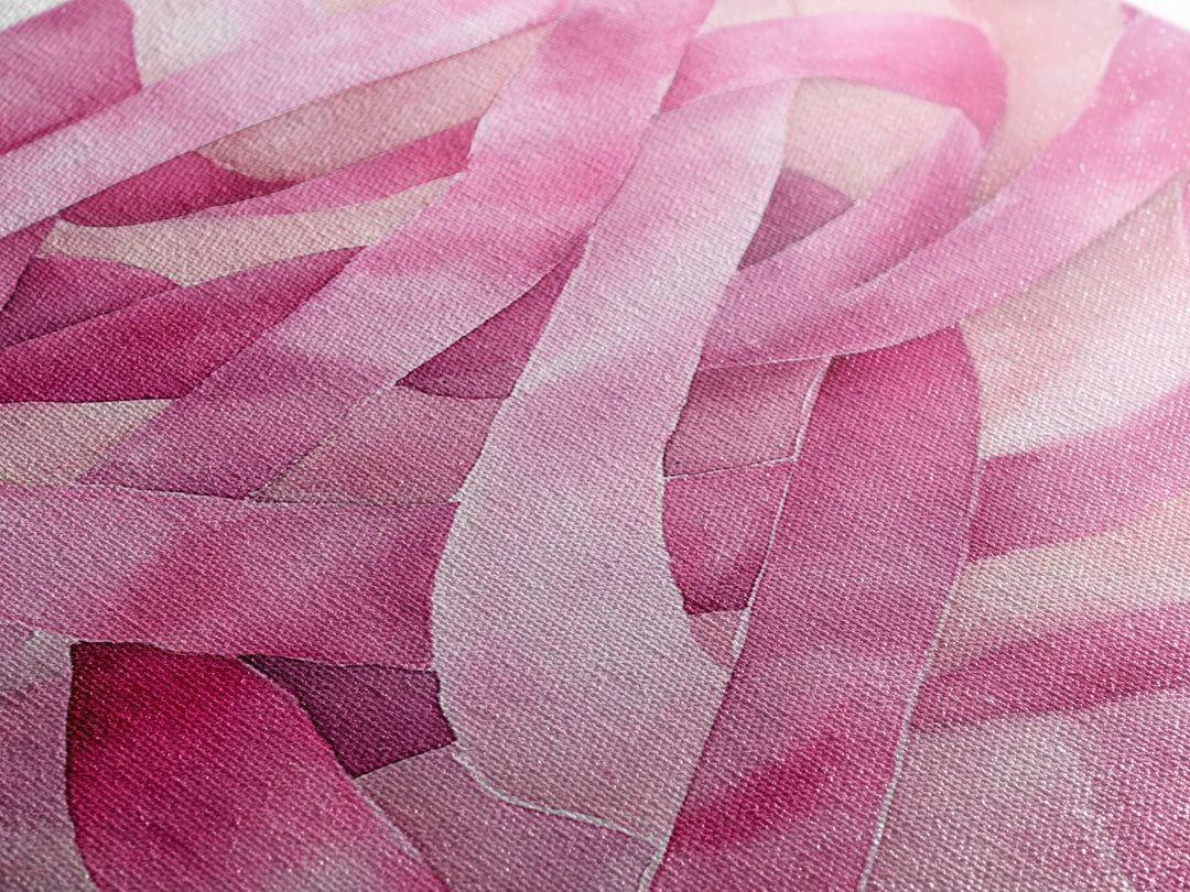 Abstract light pink wall art modern ribbons canvas print perfect addition to minimalist aesthetic boho decor vertical skinny art