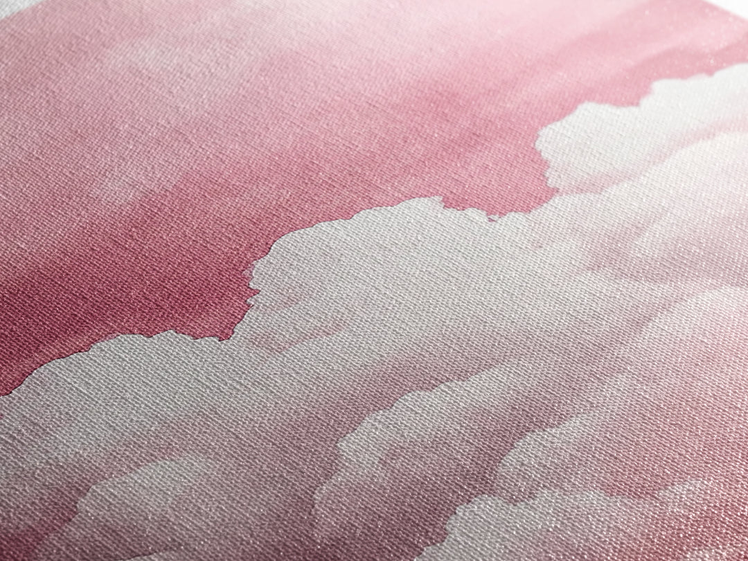 Dreamy Pink Clouds Canvas Print Light and Airy Minimalist Art Above Bed Wall Art Guest Room Decor Rustic Aesthetic Fall Accent Gift