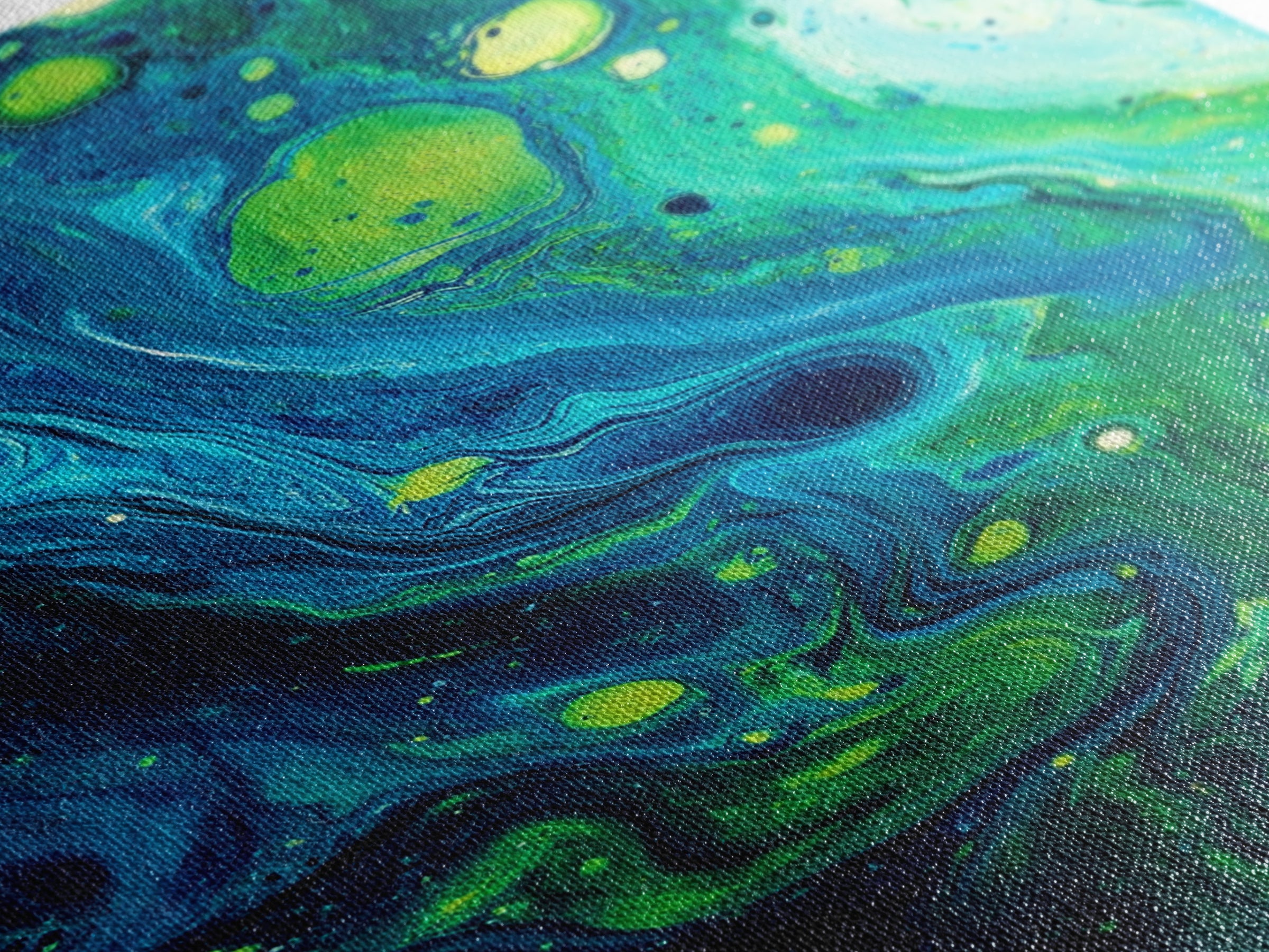 Blue and Green Abstract Canvas Print, Stunning Geometric Wall Art Ideal for Nautical Decor or Contemporary Above Couch Wall Art