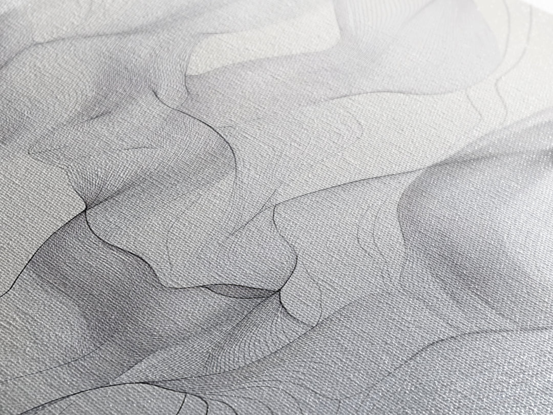 Black White Line Art Canvas Print Minimalist Geometric Wall Decor Modern Zen Artwork Above Couch Gift Idea Stylish Home Accent