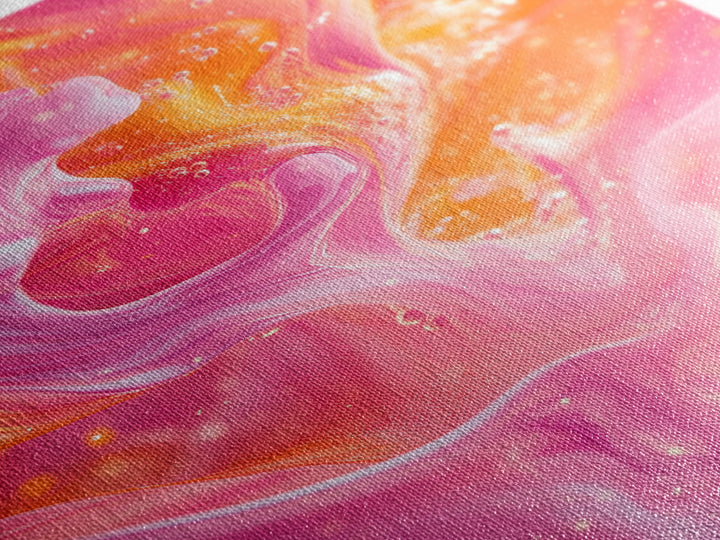 Abstract Pink Orange Canvas Print with Swirling Light Effects and Therapy Art for Modern Home Wall Decor, Ideal Gift Idea