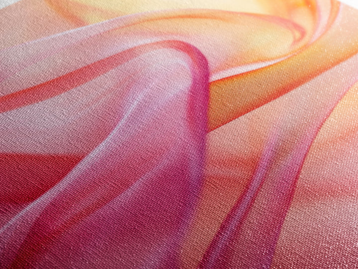 Sheer Pink and Orange Canvas Print with Light Pink Wall Art Aesthetic and Minimalist Zen Decor for Bedroom or Guest Room