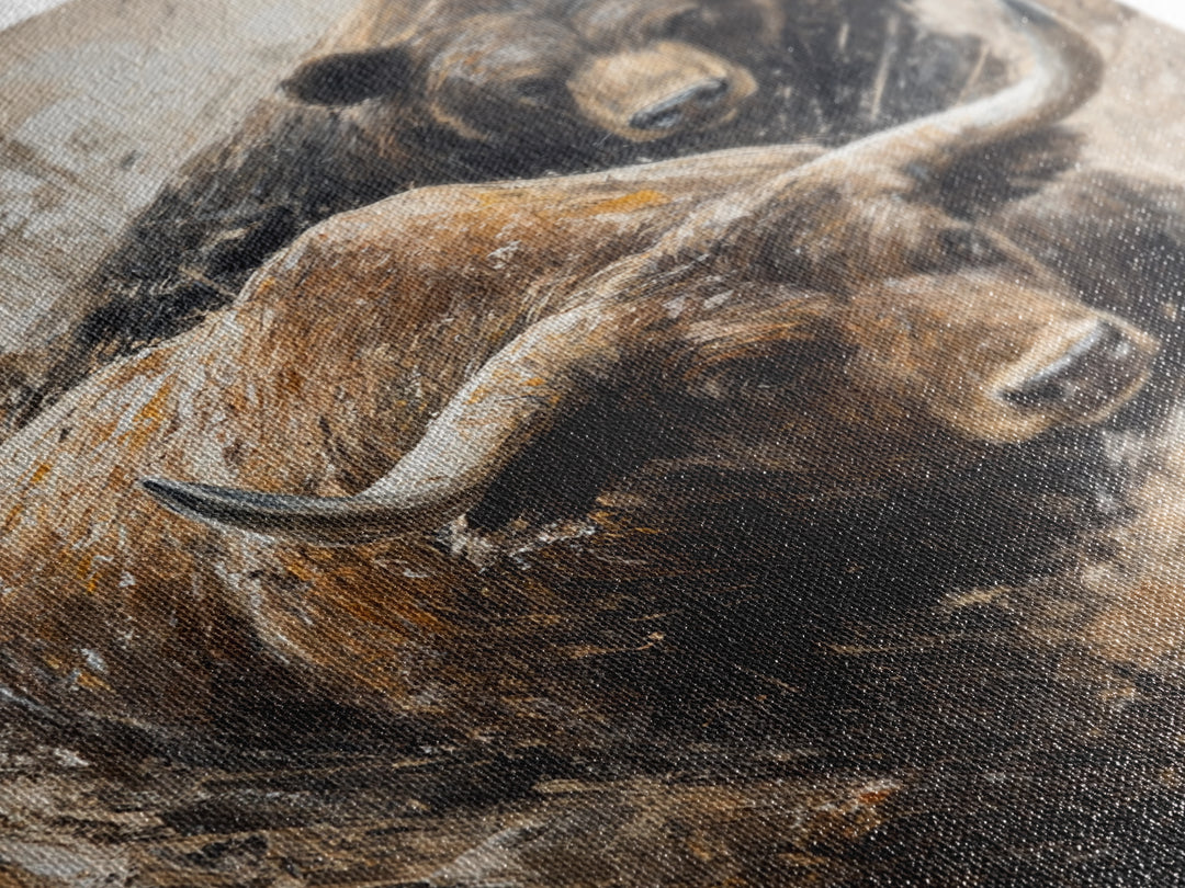 Bull and Bear Dynamic Framed Canvas Print Rustic Wall Art Financial Market Theme Gift Idea Living Room Decor Unique Animal Artwork Rustic Art