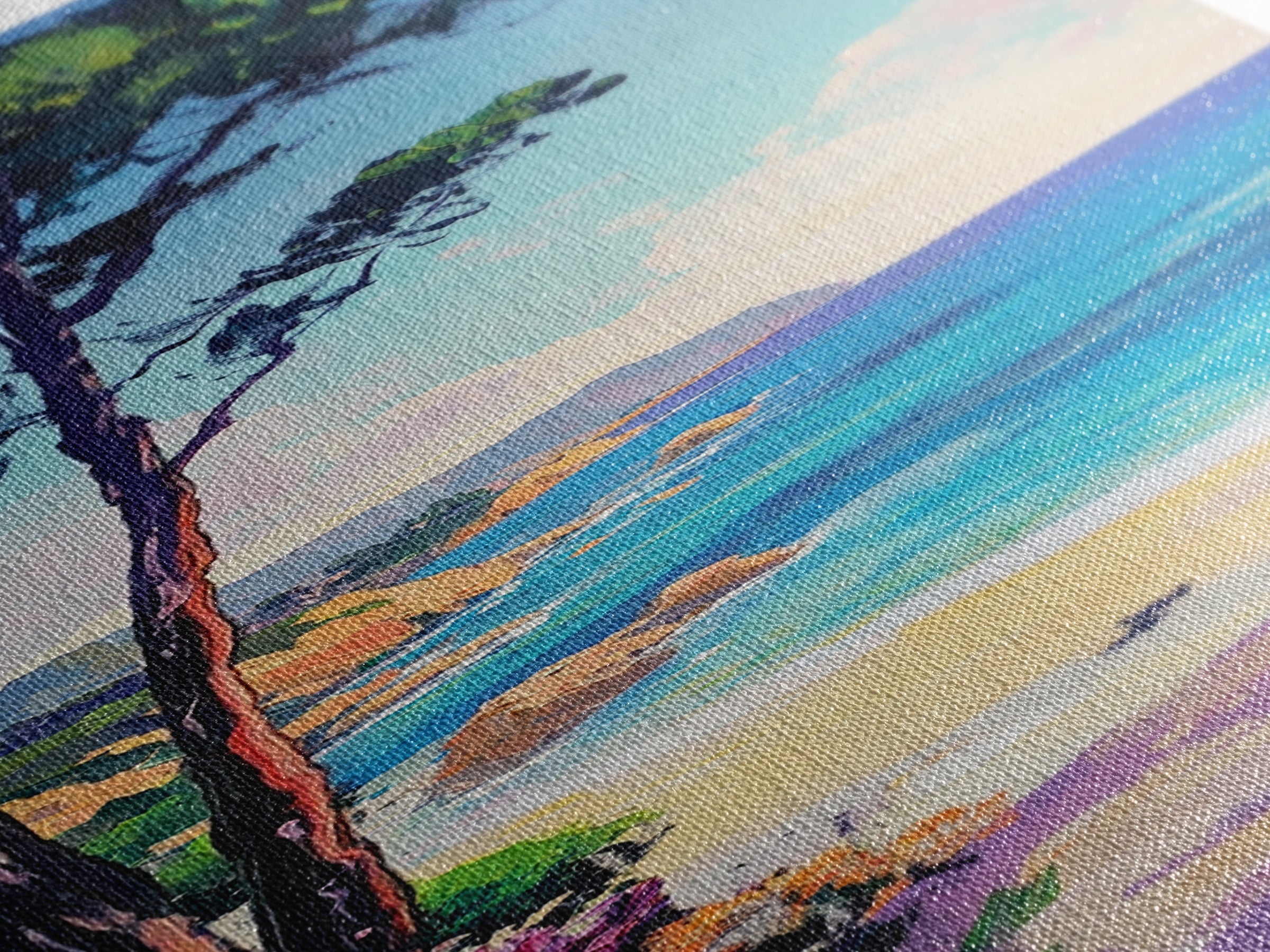 Coastal Cliffs, Nautical Wall Art, Coastal Decor, Ocean Painting, California Poppy Art, Seascape Painting, Canvas Print