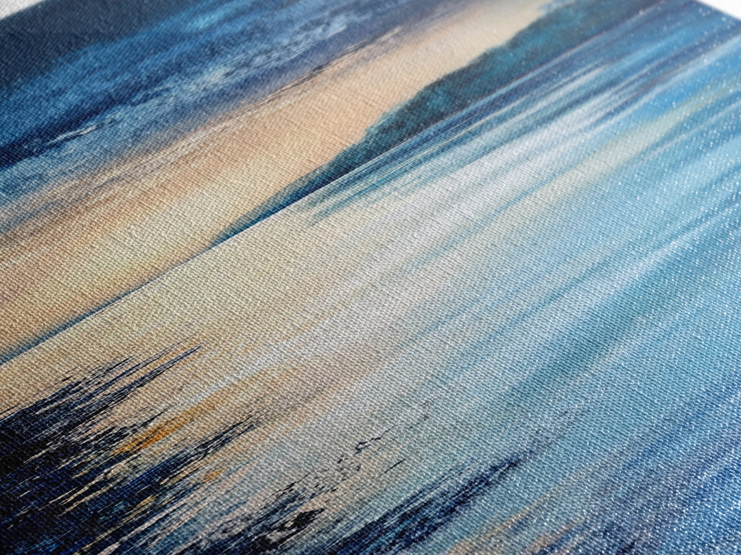 Sunset Over Water, Horizon Painting, Moody Art, Coastal Landscape Art, Guest Room Art, Nautical Decor, Canvas Print