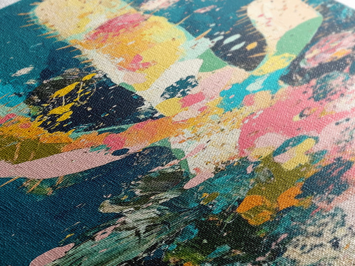 Colorful cactus, southwest wall art, agave painting, botanical prints, framed canvas print, tall narrow art, vertical wall art