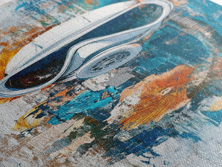 Diver Mask, nautical decor, coastal wall art, surreal art, science art, ocean painting, Framed Canvas Print, abstract artwork