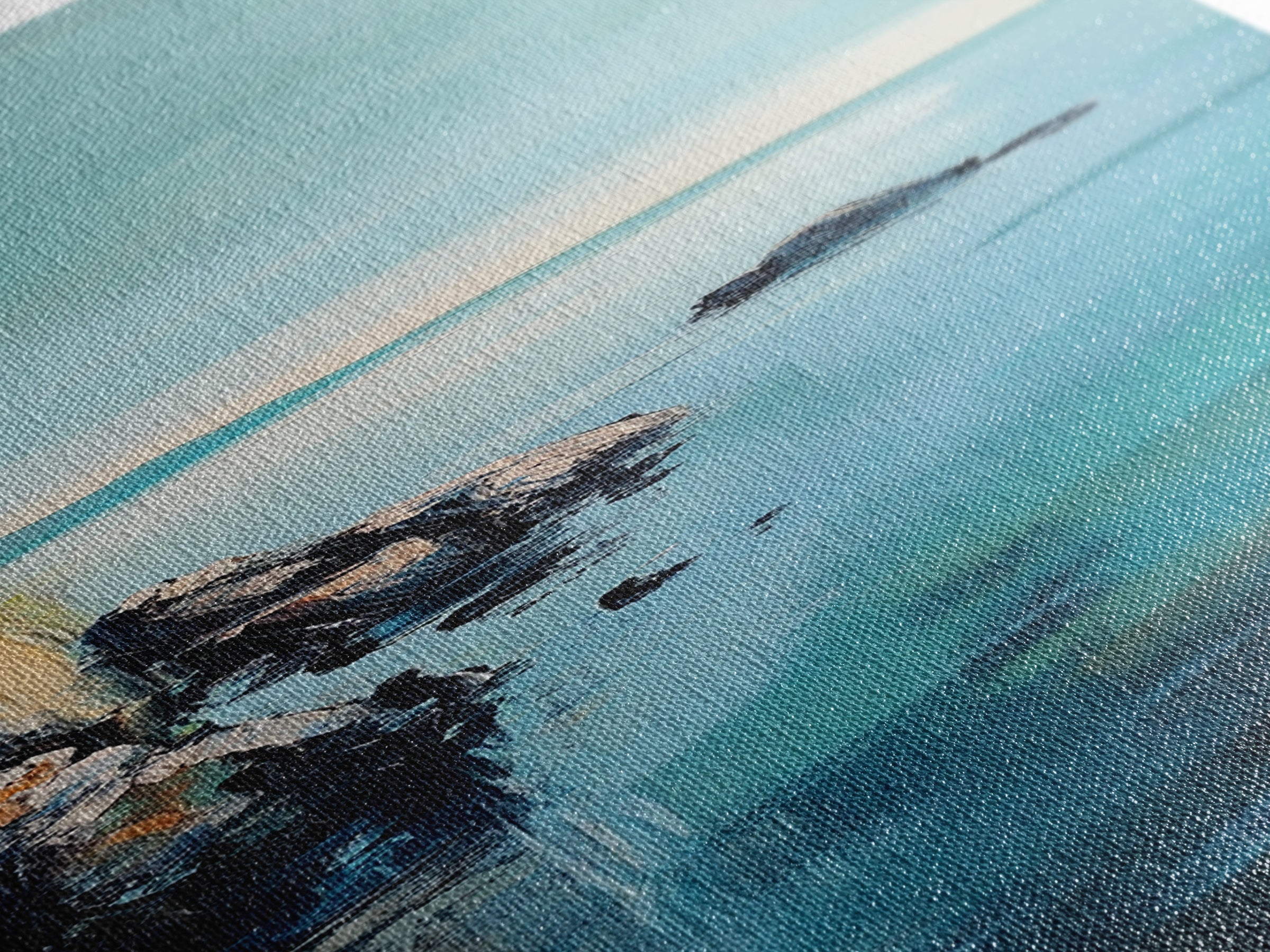 Cliffs and ocean, coastal landscape art, Ireland painting, seascape painting, nautical wall art, minimalist art, canvas print